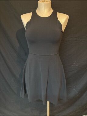 Athleta Athletic Sleeveless Black Fit & Flare Mini Dress